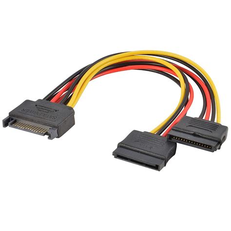 15 Pin Sata Power Y Splitter Cable 6 Inches Zeepee