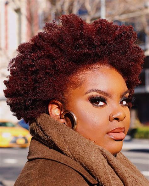 Burgundy Afro Afro Hair Color Dyed Natural Hair Natural Hair Color Dye