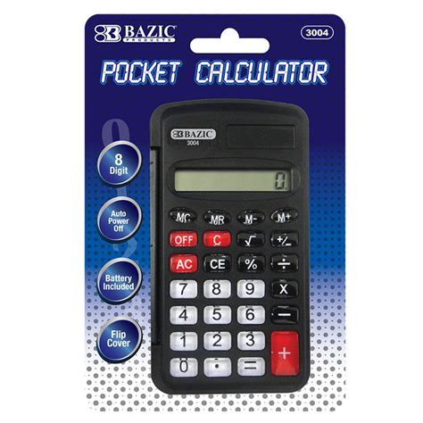 Bazic 8 Digit Pocket Size Calculator W Flip Cover