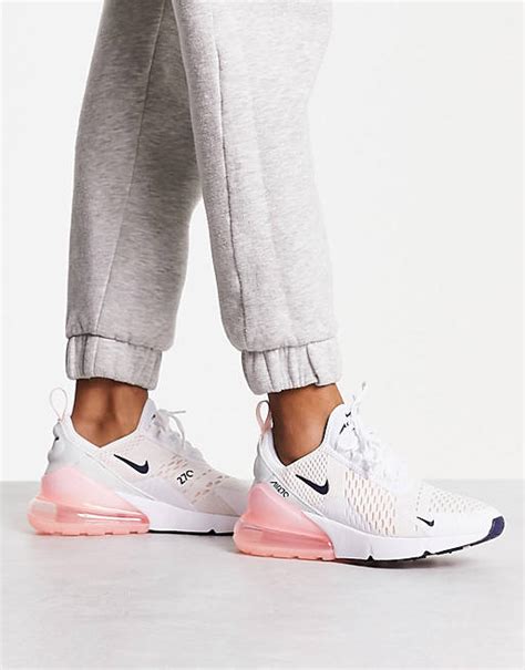 Nike Air Max 270 Trainers In White And Bleached Coral Asos