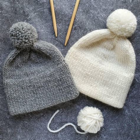 Double Brim Knit Pom Pom Hat Knitting pattern by Natalya1905