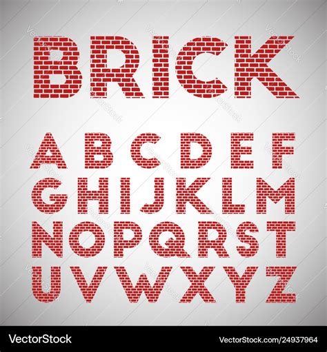 Red Brick Typeface Royalty Free Vector Image Vectorstock