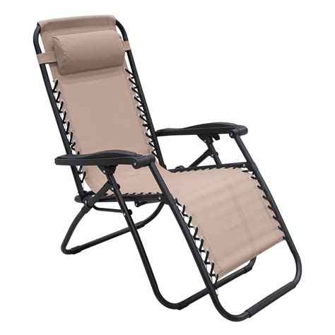 Zero Gravity Reclining Deck Camping Chair Beige Camping Offers