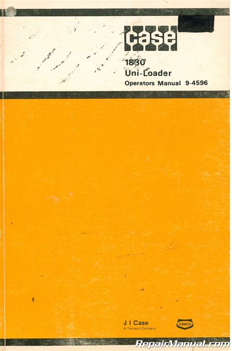 Case 1830 Uniloader Operators Manual