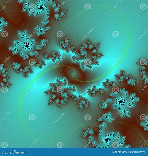 Phosphorescent Blue Bright Shapes Contrasting Fractal Abstract