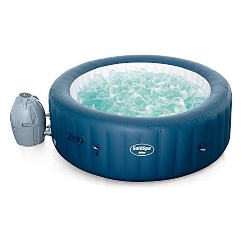 bestway 54185e saluspa milan airjet plus portable outdoor round inflatable 6 person hot tub spa