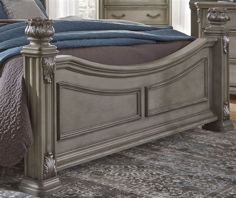 The traditionally styled messina estates poster bedroom set from liberty furniture is beautifully crafted from select hardwood solids and birch veneers. Messina Estates Bedroom Gray Poster Bedroom Set from ...