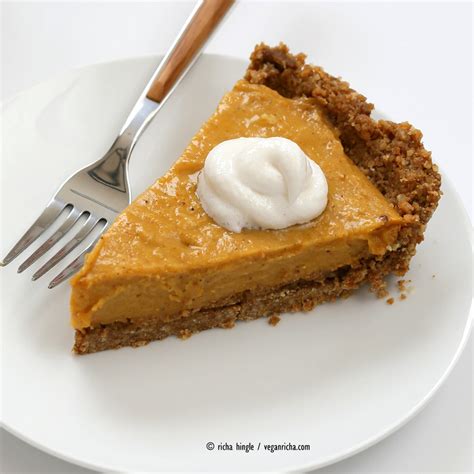 Transfer the pie to the preheated oven. No Bake Vegan Pumpkin Pie with Gluten-free Gingerbread ...