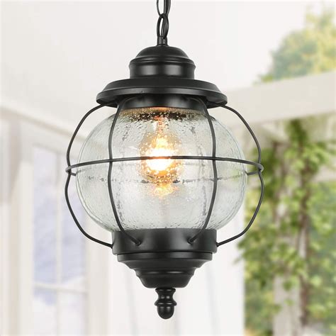 Lnc Outdoor Pendant Light Lamp With Bubbled Glass Pendant Lighting For