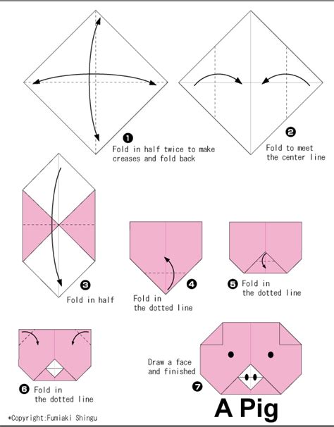 Origami Pig Face Easy Origami Instructions For Kids