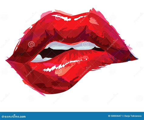 Red Lips Stock Vector Image Of Drawing Vector Glossy 50003647