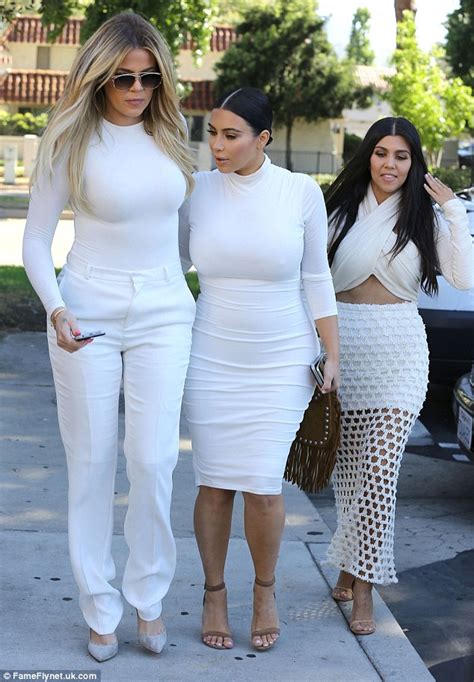 Kourtney Khloe And Kim Kardashian Wear White Outfits After Scott