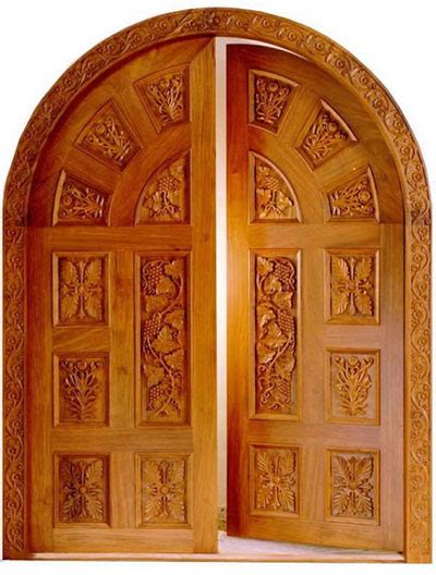 New Kerala Model Wooden Front Door Double Door Designs