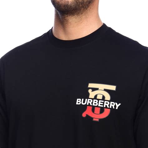 Burberry Outlet Crew Neck T Shirt With Printed Tb Maxi Logo T Shirt