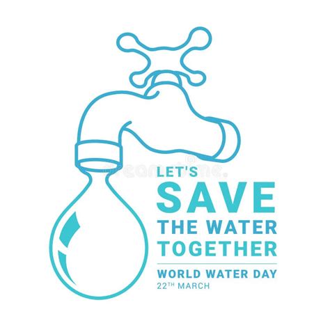 World Water Day Banner Let Is Save The Water Togetther Slogan Text