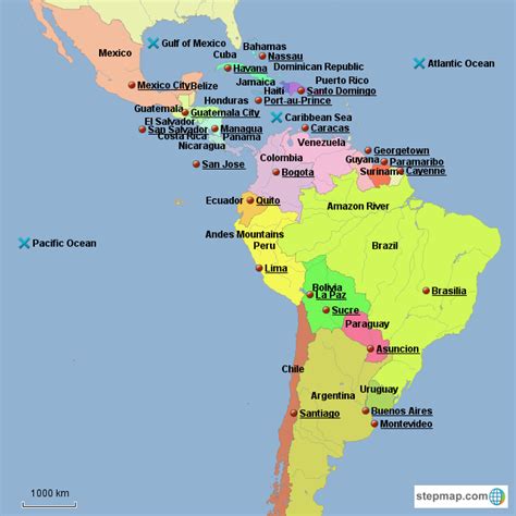 Stepmap Latin America Landkarte Für South America