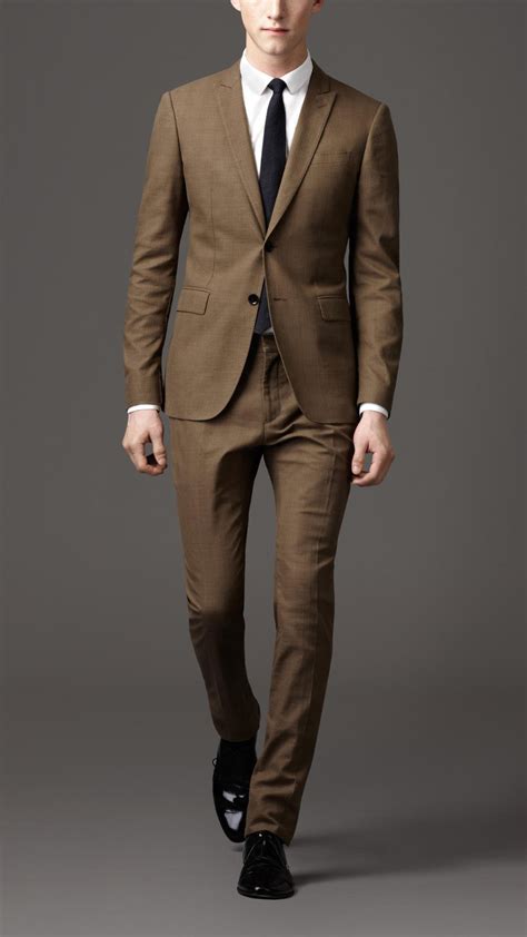 Lyst Burberry Modern Fit Cotton Suit In Brown For Men