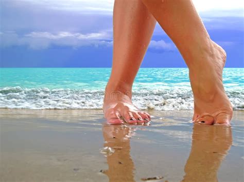 Female Legs On Beach Stock Image Image Of Legs Beautiful