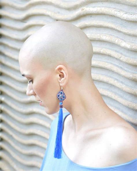 Pin By Agent Cooper On Wow Bald Girl Bald Women Drop Earrings
