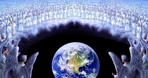 Angels Circling The Earth Ready To Move At Gods Word As He Speaks