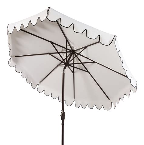 Venice Single Scallop 9ft Crank Outdoor Push Button Tilt Umbrella White
