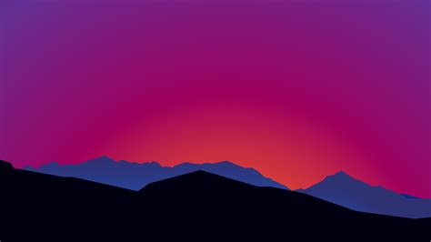 1600x900 Mountain Landscape Sunset Minimalist 15k 1600x900 Resolution