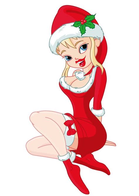 sexy chica santa claus tipo cartoon ideal para darle un pícaro toque navideño a cualquier