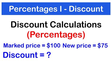 Percentages 1 How To Calculate Discount Discount Rate Original And New Price Shs 2 Core