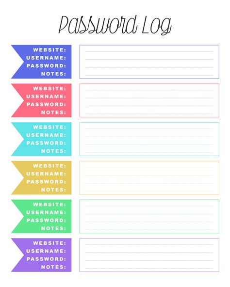 More images for free printable password log template » Free Printable Password Log In - The Cottage Market