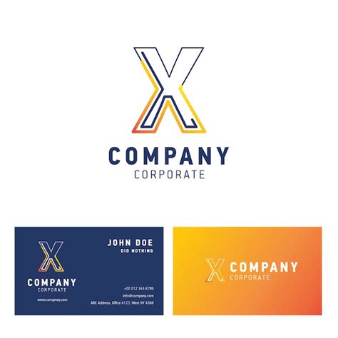 Premium Vector X Company Logo Design With Visiting Card Vector