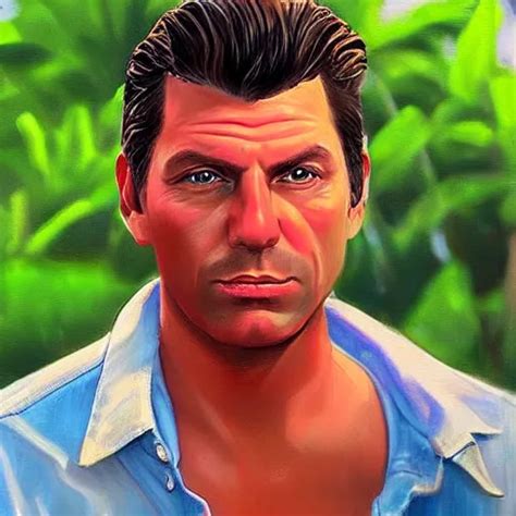 Portrait Of Tommy Vercetti In Real Life Photorealistic Stable