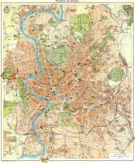 Old Map Of Rome Roma In 1933 Buy Vintage Map Replica Poster Print Or