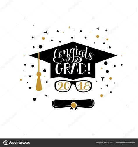 Congrats Grad 2018 Lettering Congratulations Graduate Banner