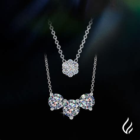 14k White Gold Facets Of Fire 3 Diamond Necklace