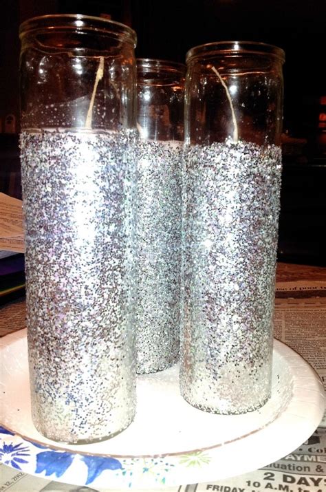 Dollar Store Glitter Candles For Your Reception Dollar Store Candles