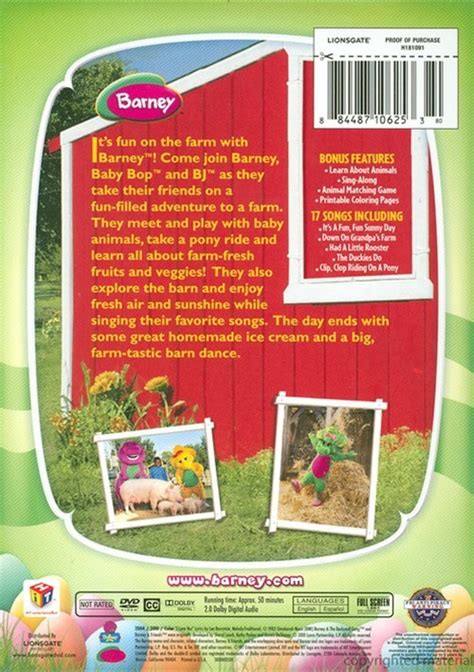 Barney Lets Go To The Farm With Easter Plush Toy Dvd 2004 Dvd