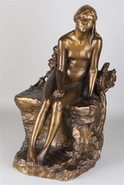 Antiek Frans Bronzen Beeld Dame Op Rotsblok Auctions Price Archive