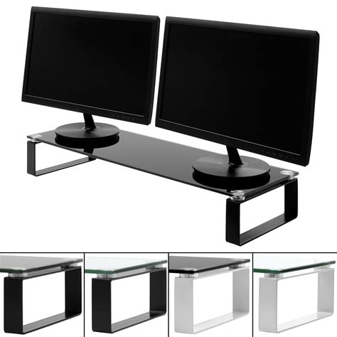 Large Twindouble Monitorscreen Riser Shelf Computerimac Tvdvd Stand