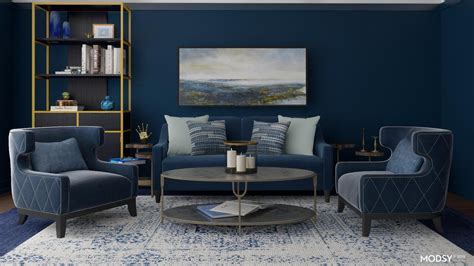 Elegant Blue Monochrome Living Room Living Room Design Ideas And Photos