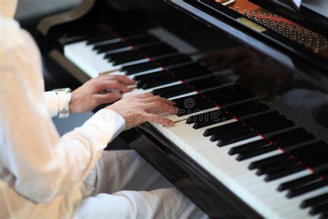 Man In White Playing Grand Piano Stock Photo Image Of Concert Music