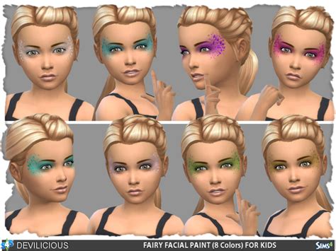 Fairy Face Paint For Kids By Devilicious At Tsr Sims 4 Updates