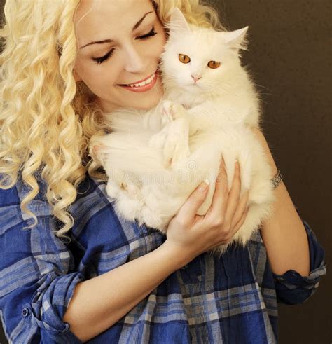 Girl Holding Cat Stock Image Image Of Kitten Bonding 35794721