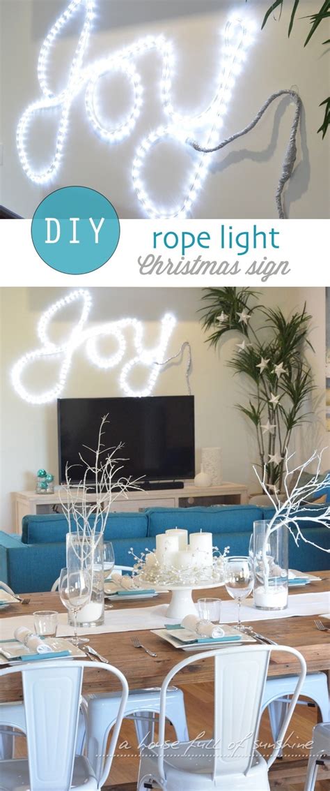 Outdoor led christmas light rope sculptures believe joy love peace lighted signs for commercial lawn displays decoration. DIY Rope Light Joy Sign - Practically Functional