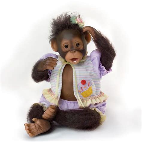 Ashton Drake Cute As A Cupcake Poseable Baby Monkey Doll By Cindy Sales
