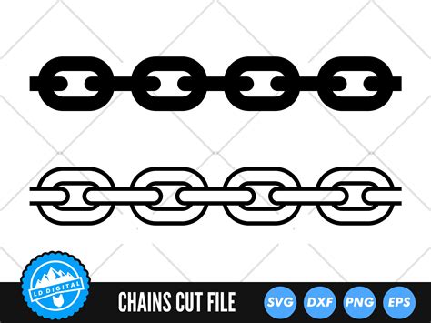 Chain SVG Files Chain Outline Cut Files Chain Silhouette Etsy Canada