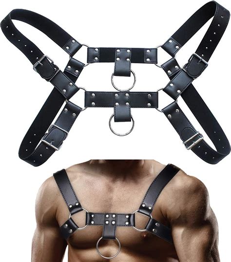 Men S Adjustable Leather Body Chest Harness Belt Shoulder Cage Belt