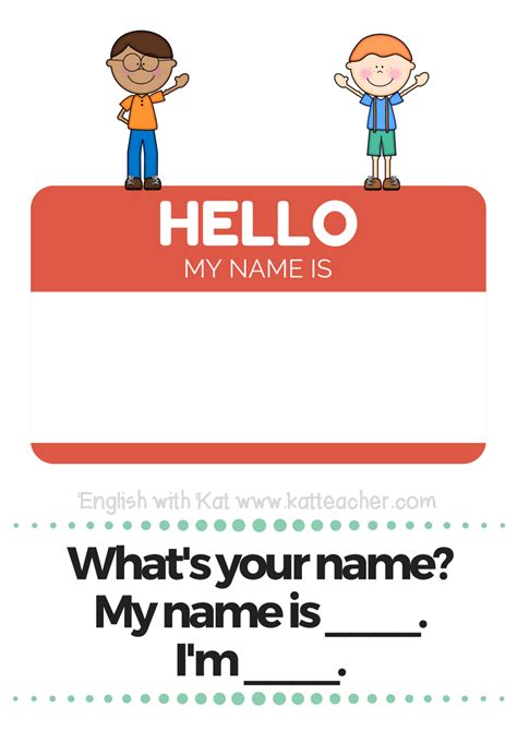 Download your name stock vectors. TAPIF English Materials: What's your name? - Kat Teacher