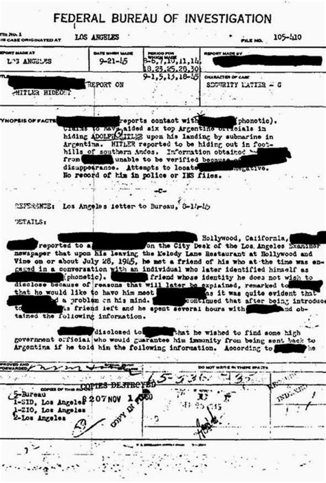 Ufo Mania Are These Classified Fbi Files Proof Adolf Hitler Escaped By