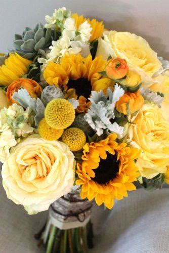 42 Brilliant Sunflower Wedding Bouquets For Happy Wedding