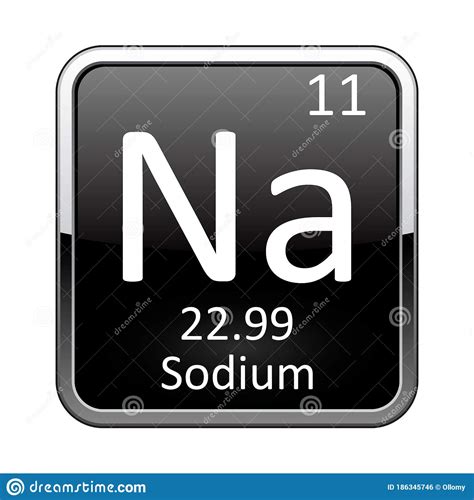 Sodium Symbol Chemical Element Of The Periodic Table Vector Stock Illustration